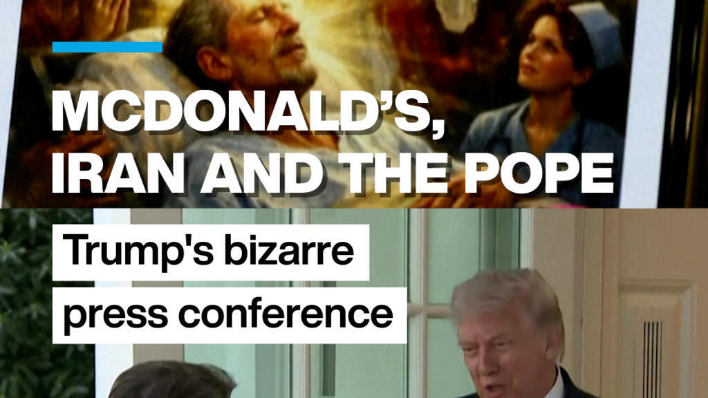 Video thumbnail for McDonald's, Iran and the pope: Trump's bizarre press conference