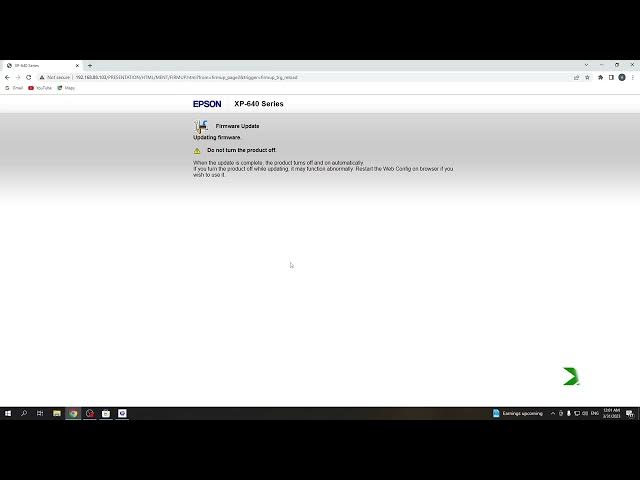 Video thumbnail for How to Update firmware using EWS on Epson XP 640 series / Download latest software on Epson XP 640