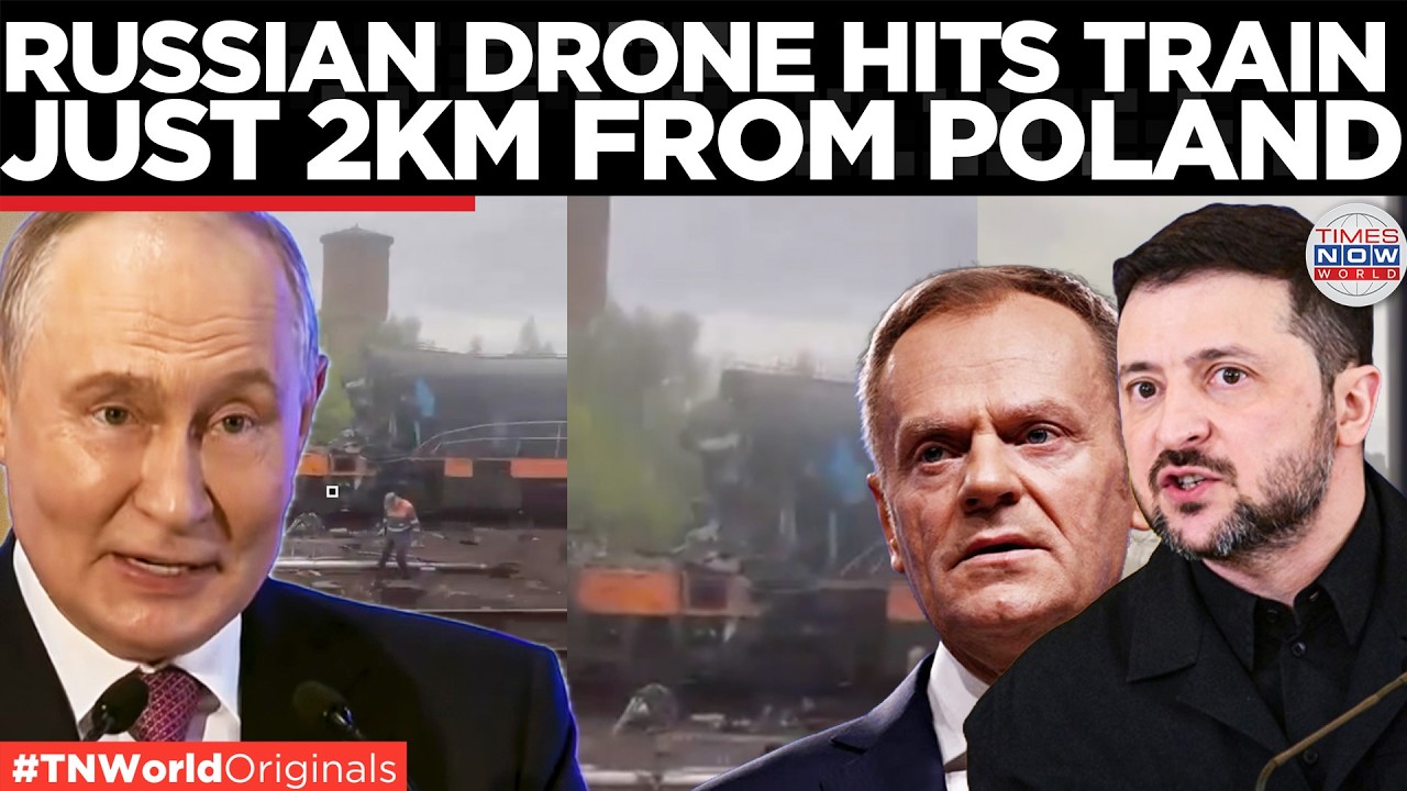 Video thumbnail for RUSSIAN DRONE HITS Kyiv-Warsaw train; Poland scrambles F-16s as Putin's war nears NATO territory