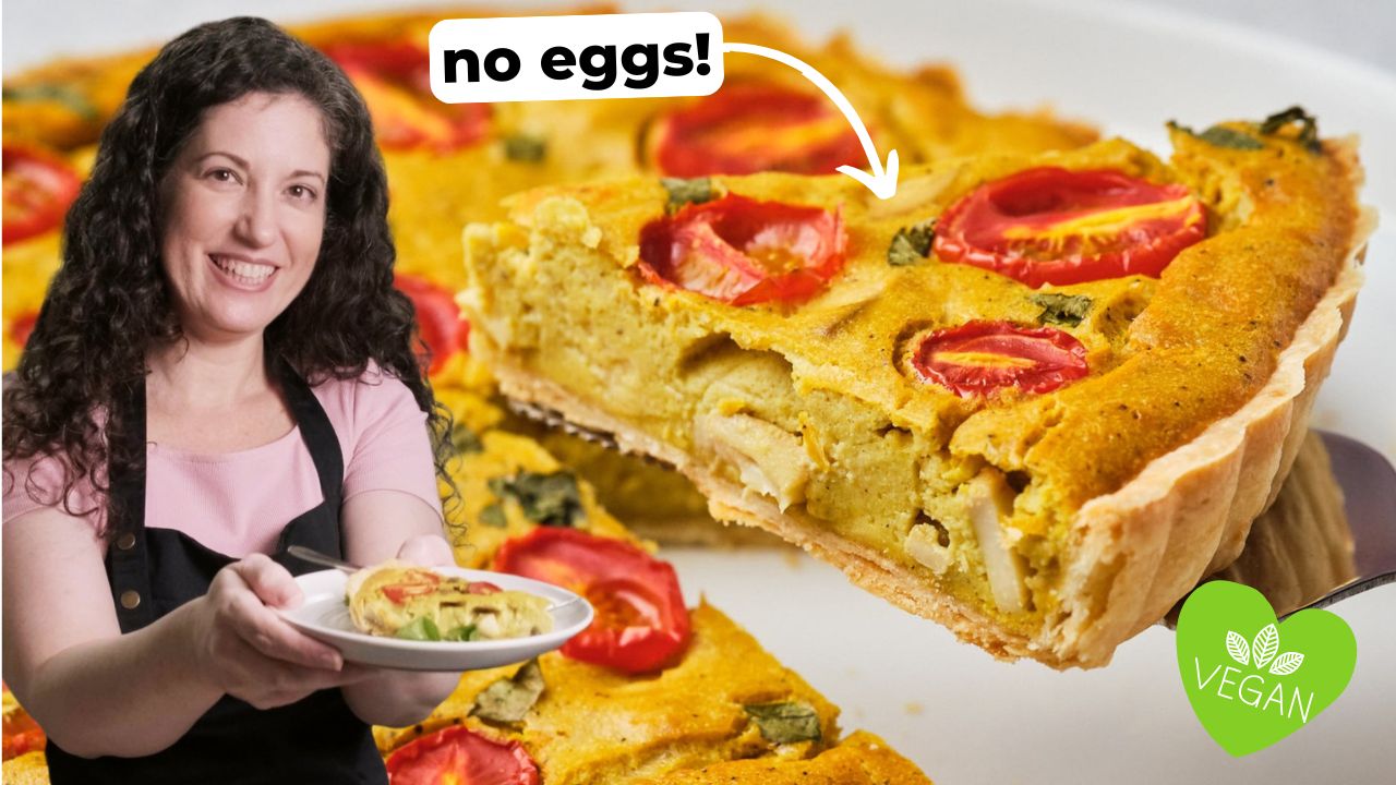 Video thumbnail for Vegan Tomato & Basil Quiche