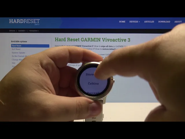 Video thumbnail for How to Change Language in GARMIN Vivoactive 3 - Language List