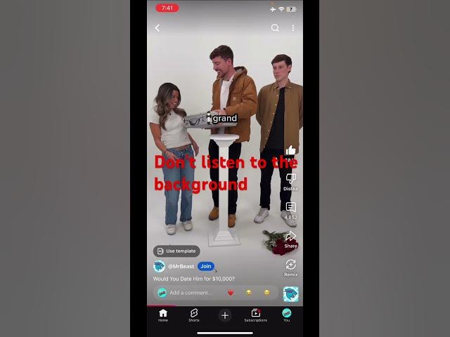 Video thumbnail for Mr beast dinner or money #foryou #funny #youtubeshorts #mrbeast