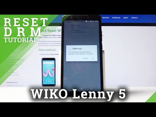 Video thumbnail for How to Reset DRM in WIKO Lenny 5 - Delete Digital Rights