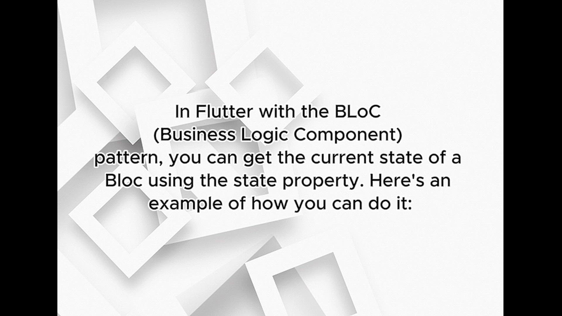 'Video thumbnail for Flutter BLoC Pattern to Manage State in Application'