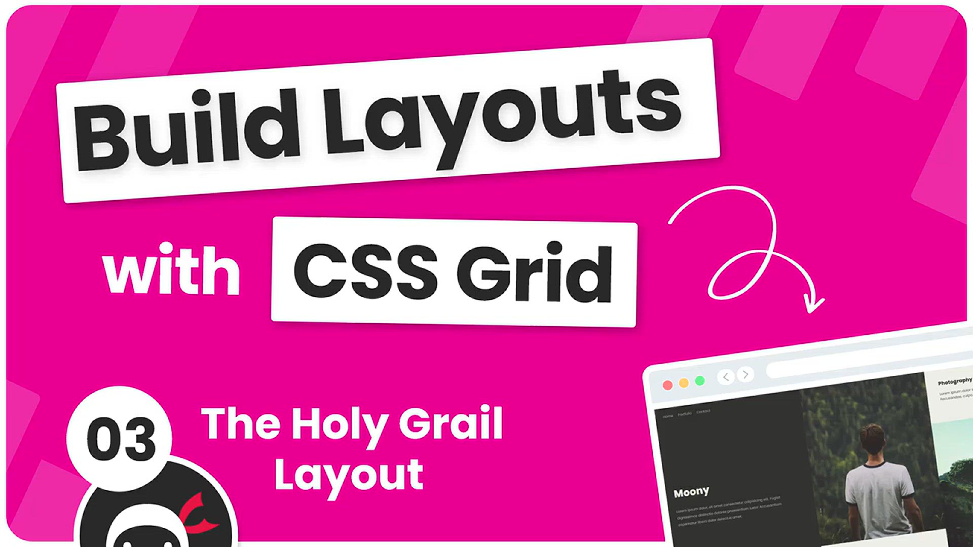 'Video thumbnail for Build Layouts with CSS Grid #3 - Holy Grail Layout'