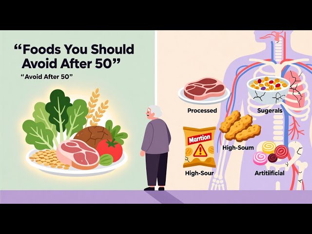 Video thumbnail for Foods You Should Avoid After 50 | Healthy Aging Tips for a Stronger Body