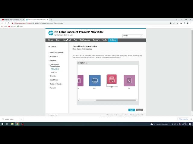 Video thumbnail for How to set up home screeen menu on Hp Color LaserJet Pro / Organize Hp Color LaserJet Pro menu