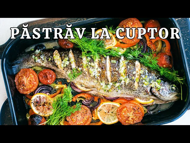'Video thumbnail for PĂSTRĂV ÎNTREG la cuptor 🐟 DELICIOS ❗  Rețeta de păstrăv somonat cu legume.'