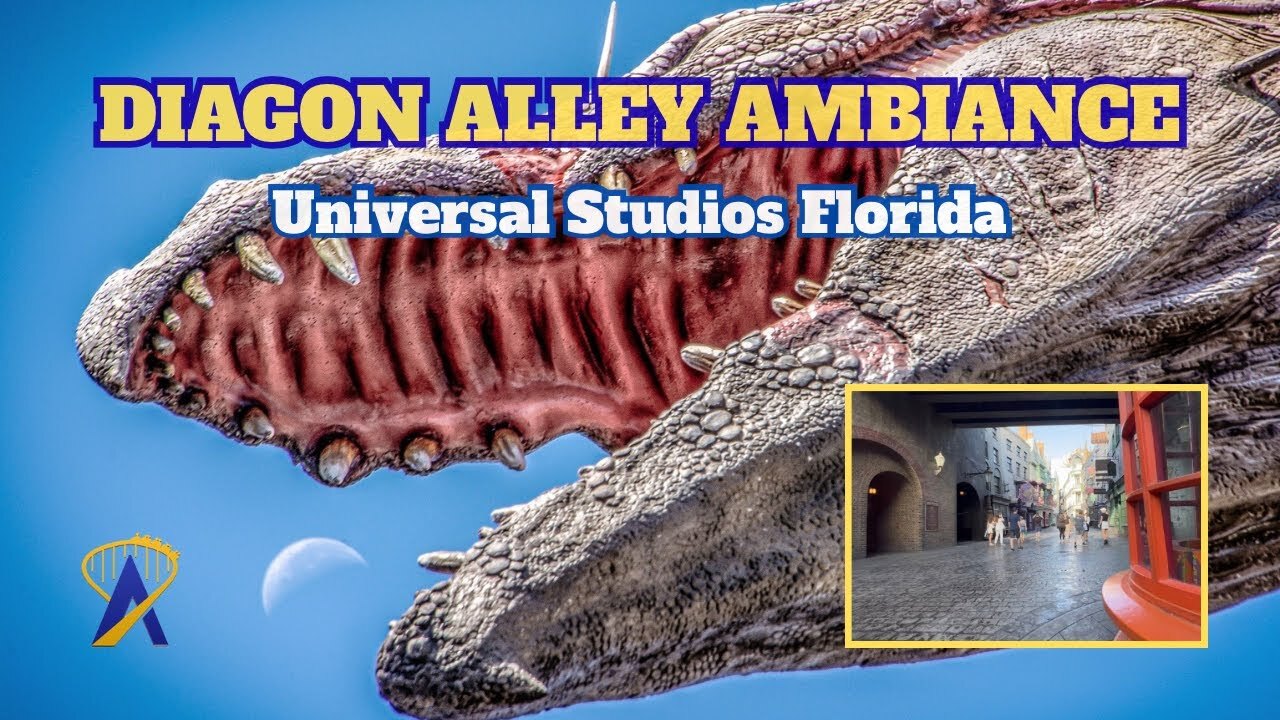 Video thumbnail for Diagon Alley Ambiance, Dragon Eats The Moon - Wizarding World of Harry Potter