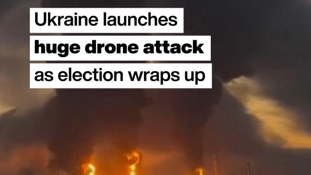 Video thumbnail for Moscow: Ukraine launches huge drone attack as election wraps up