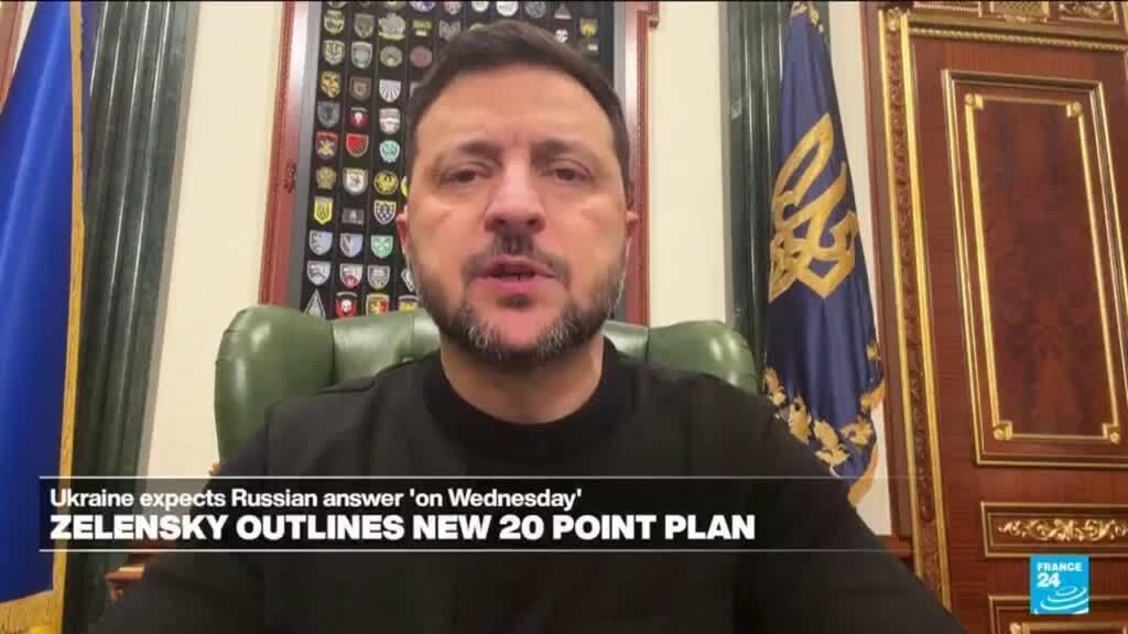 Video thumbnail for Ukraine: Zelensky reveals revised 20-point US plan to end Russian war