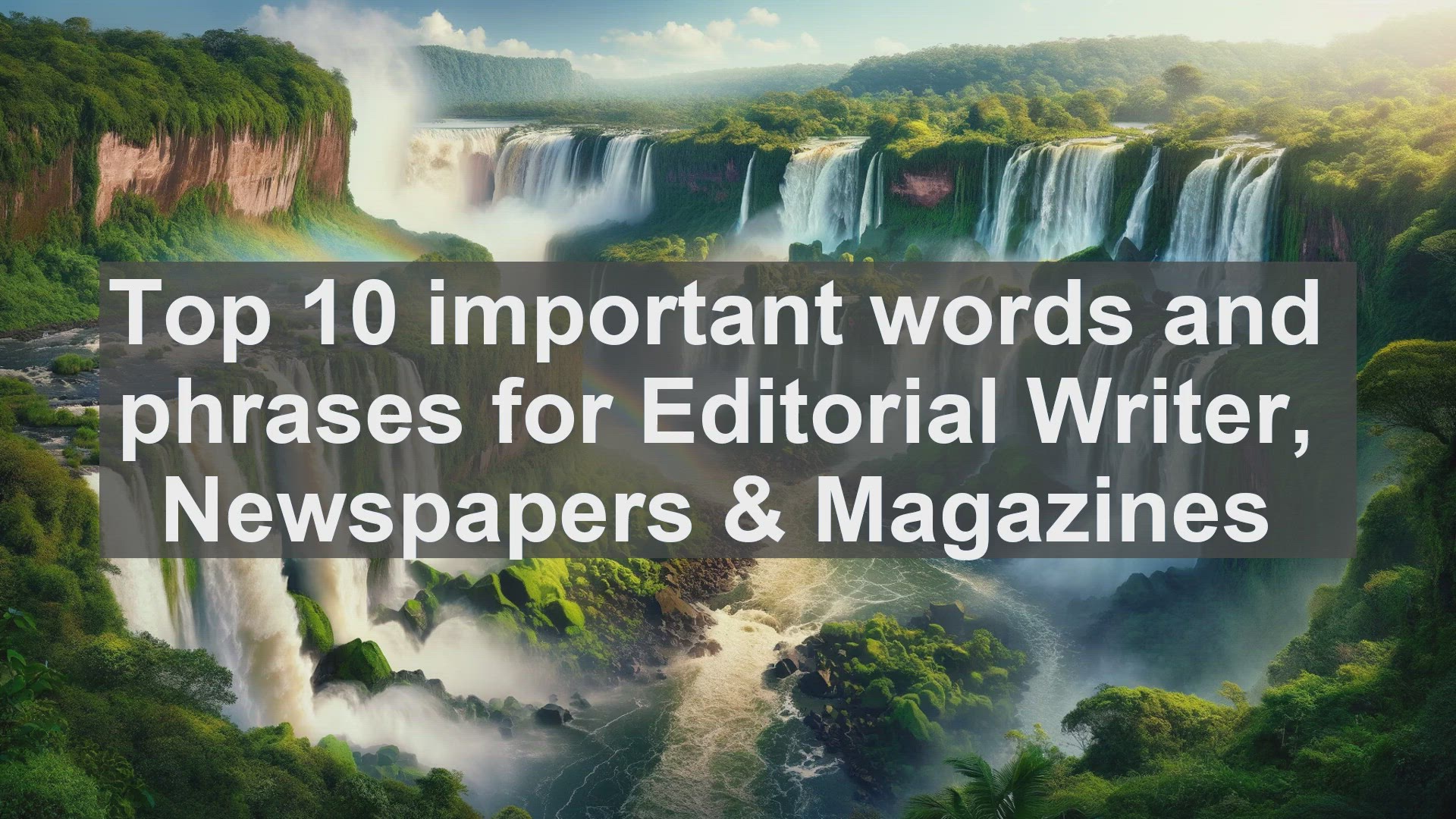 'Video thumbnail for Top 10 important words and phrases for Editorial Writer Newspapers  Magazines'