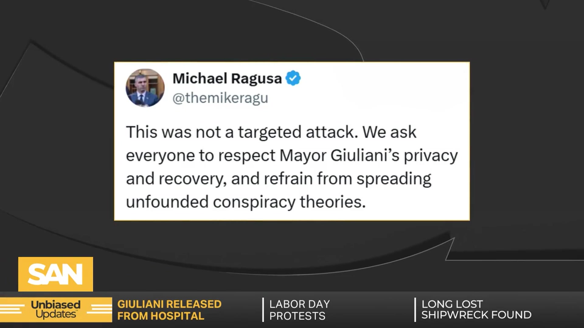 'Video thumbnail for Trump to award Giuliani Presidential Medal of Freedom after car crash'