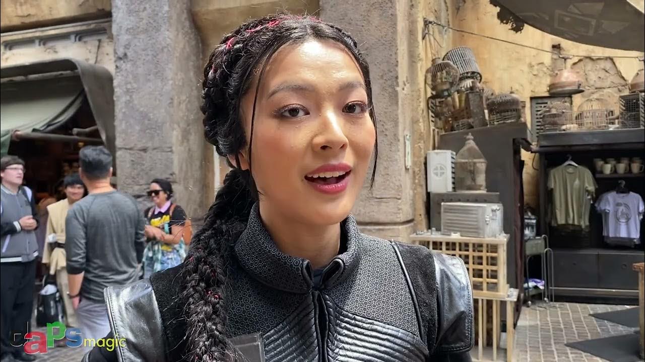 'Video thumbnail for Fennec Shand Strolls through Black Spire Outpost at Star Wars: Galaxy's Edge at Disneyland'