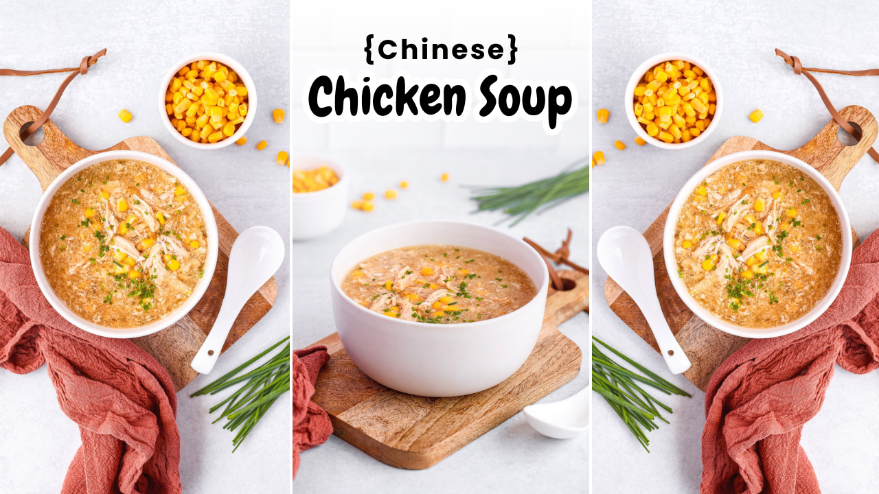 'Video thumbnail for Chinese Chicken & Sweetcorn Soup 🍲🐔🌽'