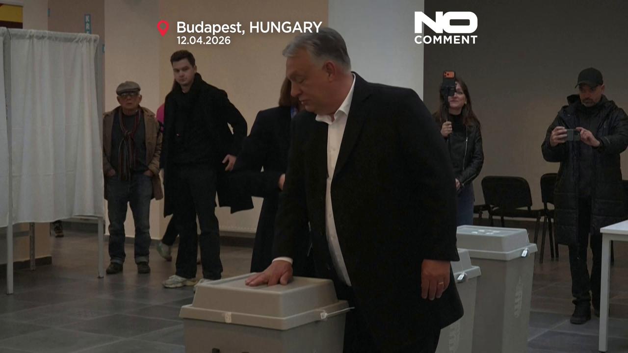 Video thumbnail for Orbán and Magyar vote in high-stakes Hungarian election watched by EU
