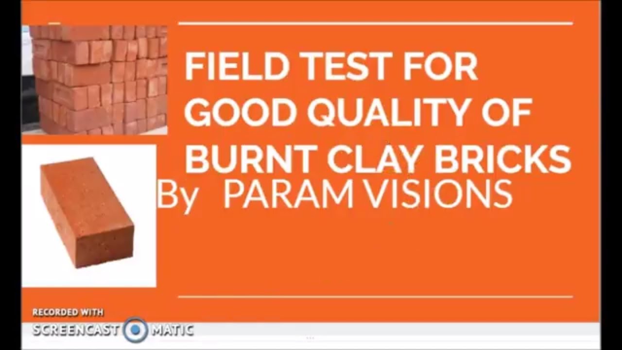 'Video thumbnail for FIELD TEST FOR  CLAY BRICKS./Brick testing on site./How to check bricks quality/Field test on bricks'