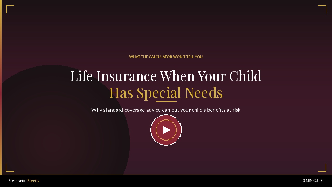 Video thumbnail for Life Insurance for Special Needs Families: What the Coverage Calculator Won't Tell You