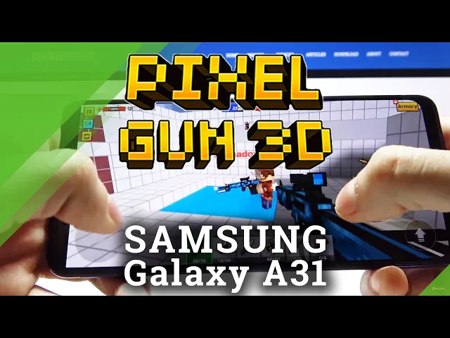 Video thumbnail for Gaming Quality Test on Samsung Galaxy A31 - Pixel Gun 3D Gameplay