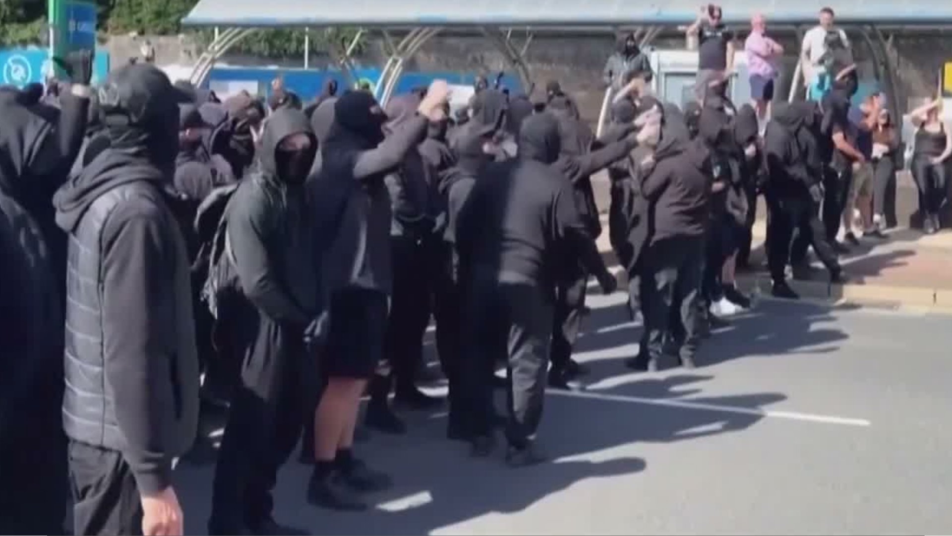 Video thumbnail for Masked protesters blockade UK’s Port of Dover over immigration