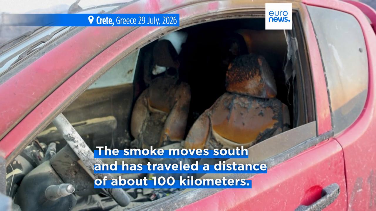 Video thumbnail for Wildfires in Greece: Blaze out of control near Rethymno in Crete