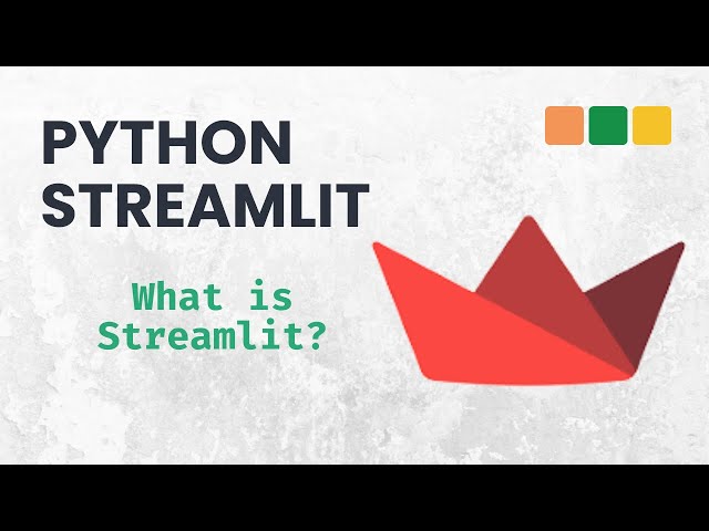 Video thumbnail for Streamlit with Python: What is Streamlit and How to Install it?