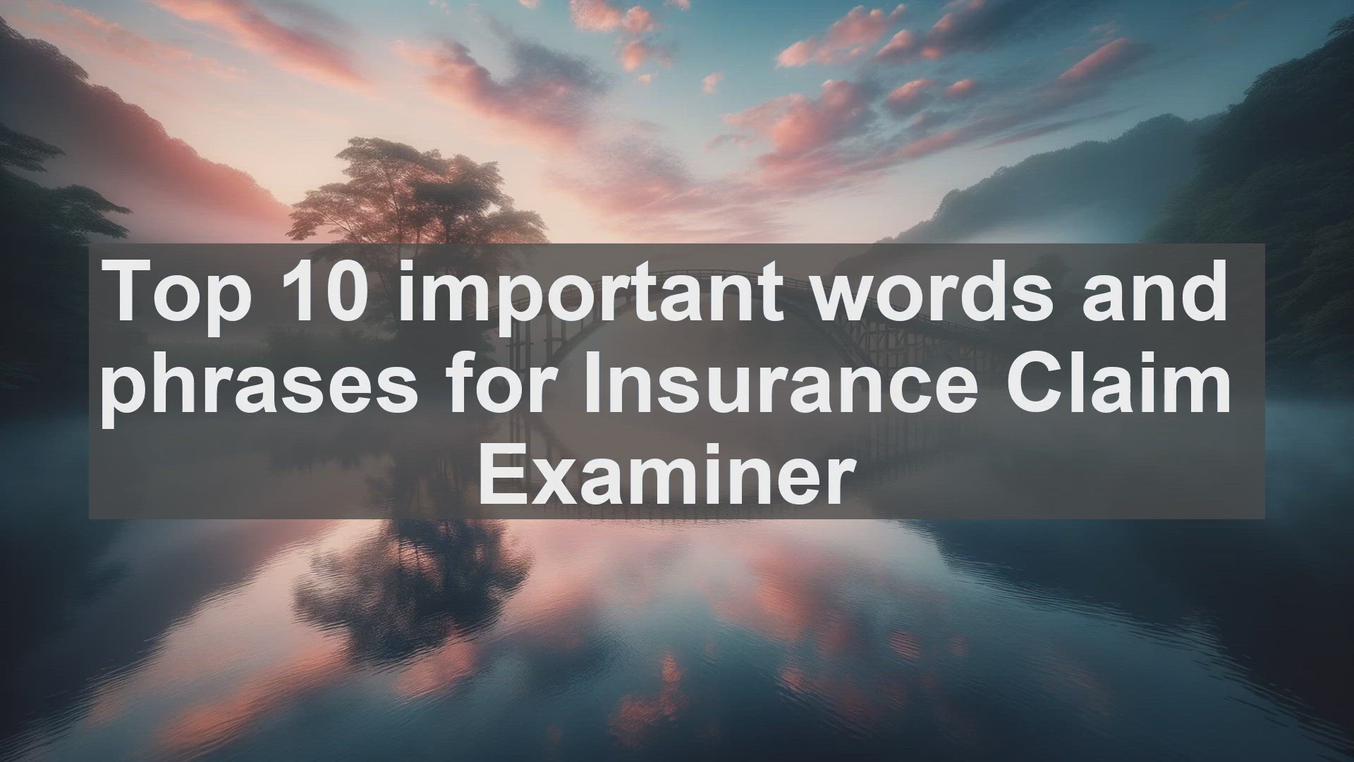 'Video thumbnail for Top 10 important words and phrases for Insurance Claim Examiner'