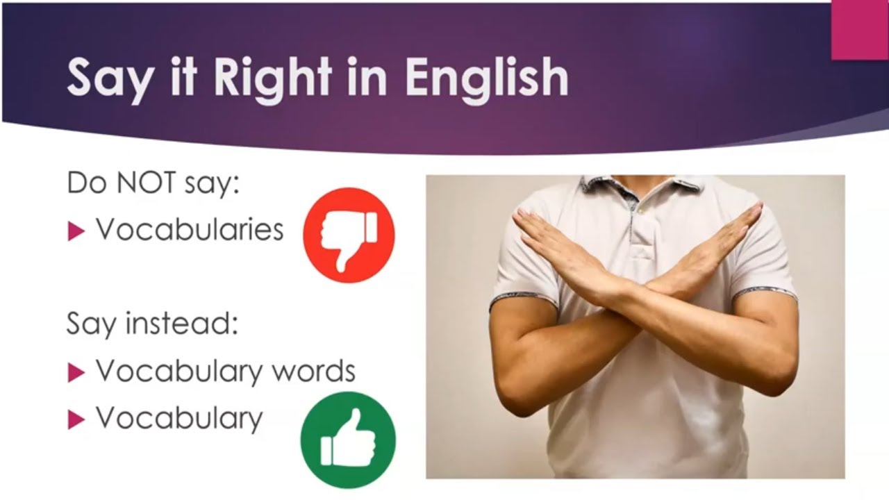 'Video thumbnail for Say it Right in English:  Vocabulary'