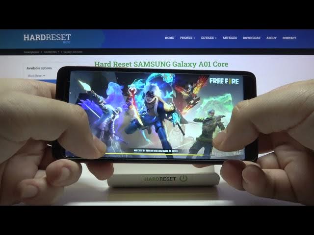 Video thumbnail for Garena Free Fire on Samsung Galaxy A01 Core – High Graphics Test