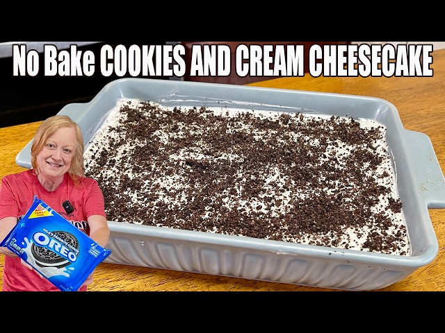 Video thumbnail for COOKIES AND CREAM CHEESECAKE Easy No Bake Oreo Dessert