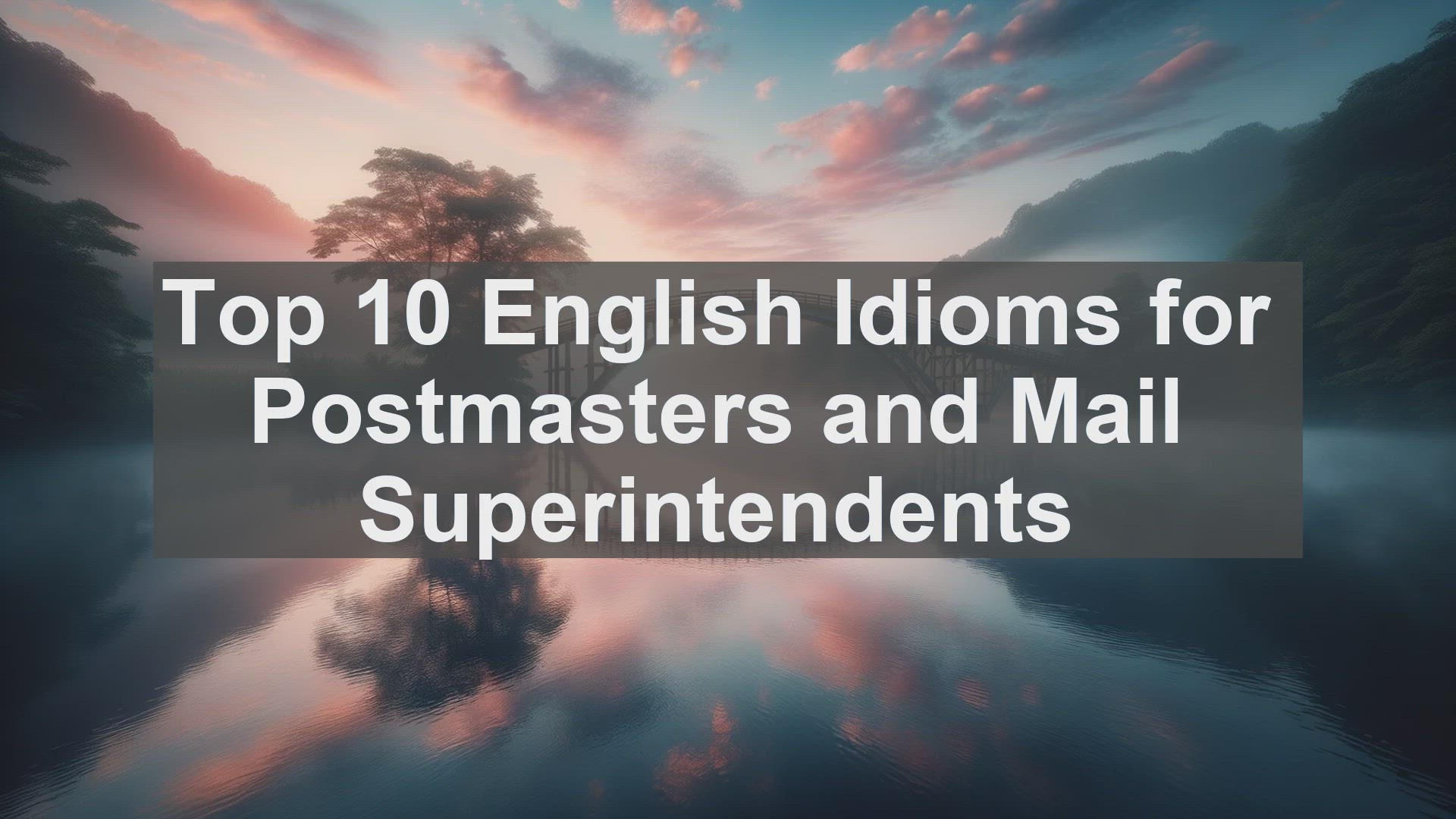 'Video thumbnail for Top 10 English Idioms for Postmasters and Mail Superintendents'