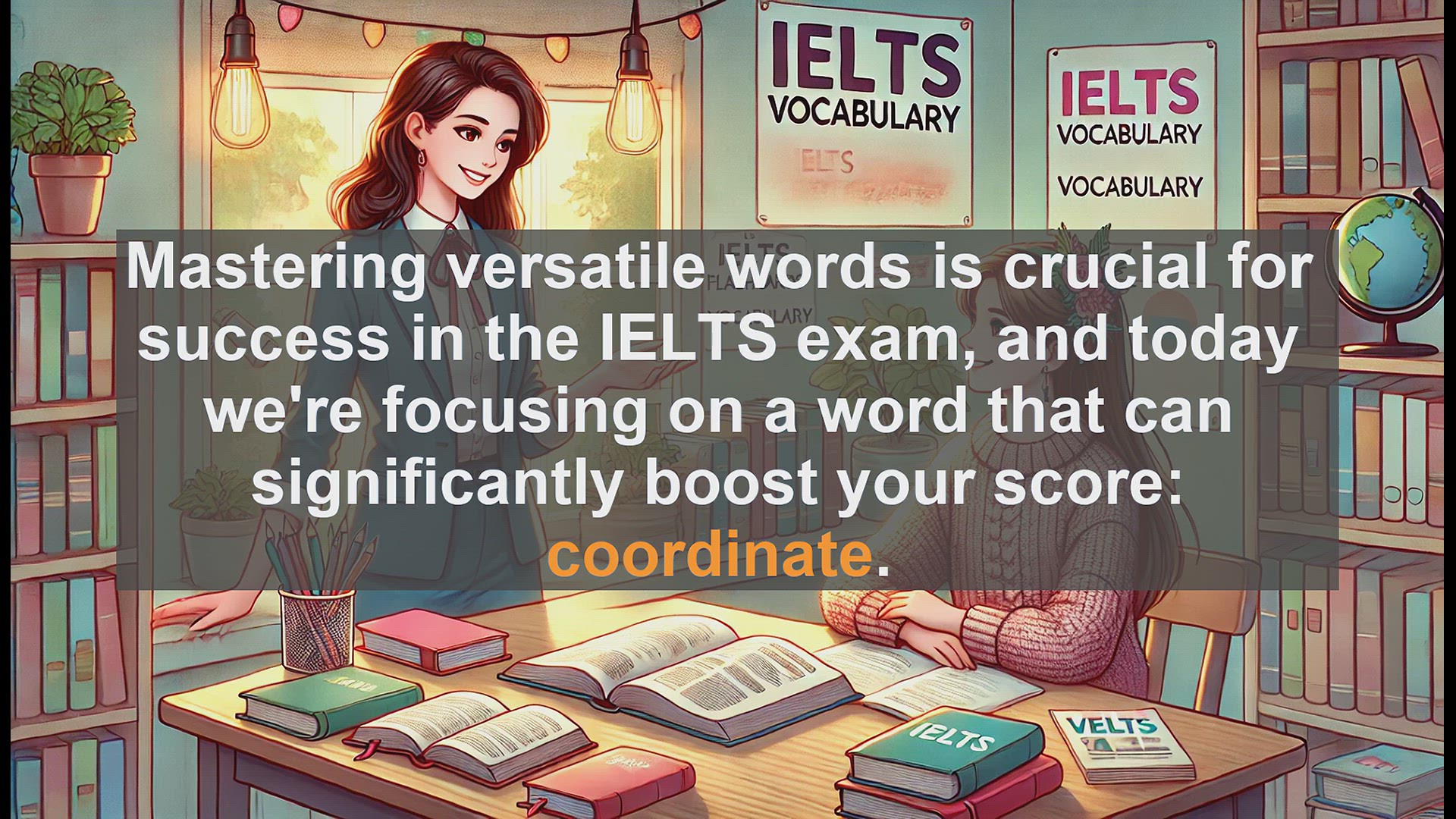'Video thumbnail for 2500 Must Know IELTS 6.5 Vocabulary - IELTS Vocabulary Boost: Mastering the Word 'Coordinate''