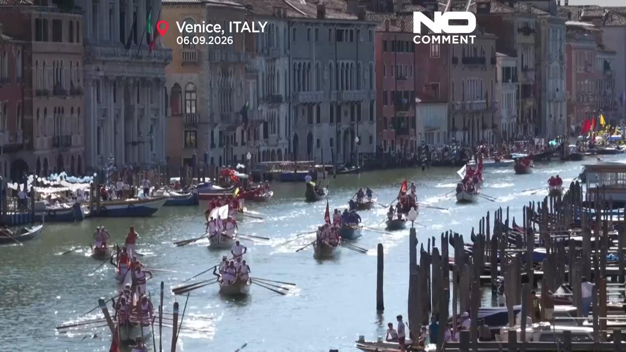 Video thumbnail for Venice’s historic Regata Storica fills Grand Canal with colourful boats