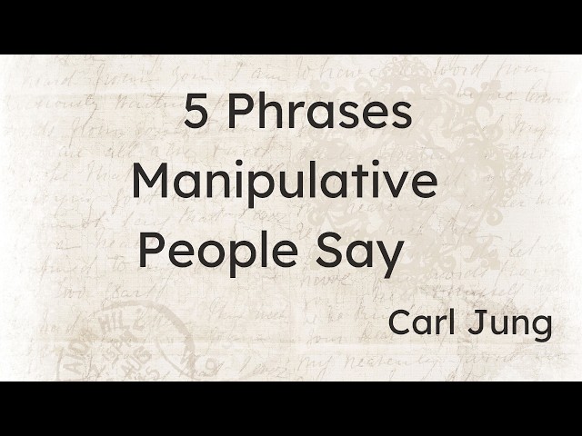 'Video thumbnail for Never Trust Someone Who Says These 5 Things – Carl Jung's Red Flags'