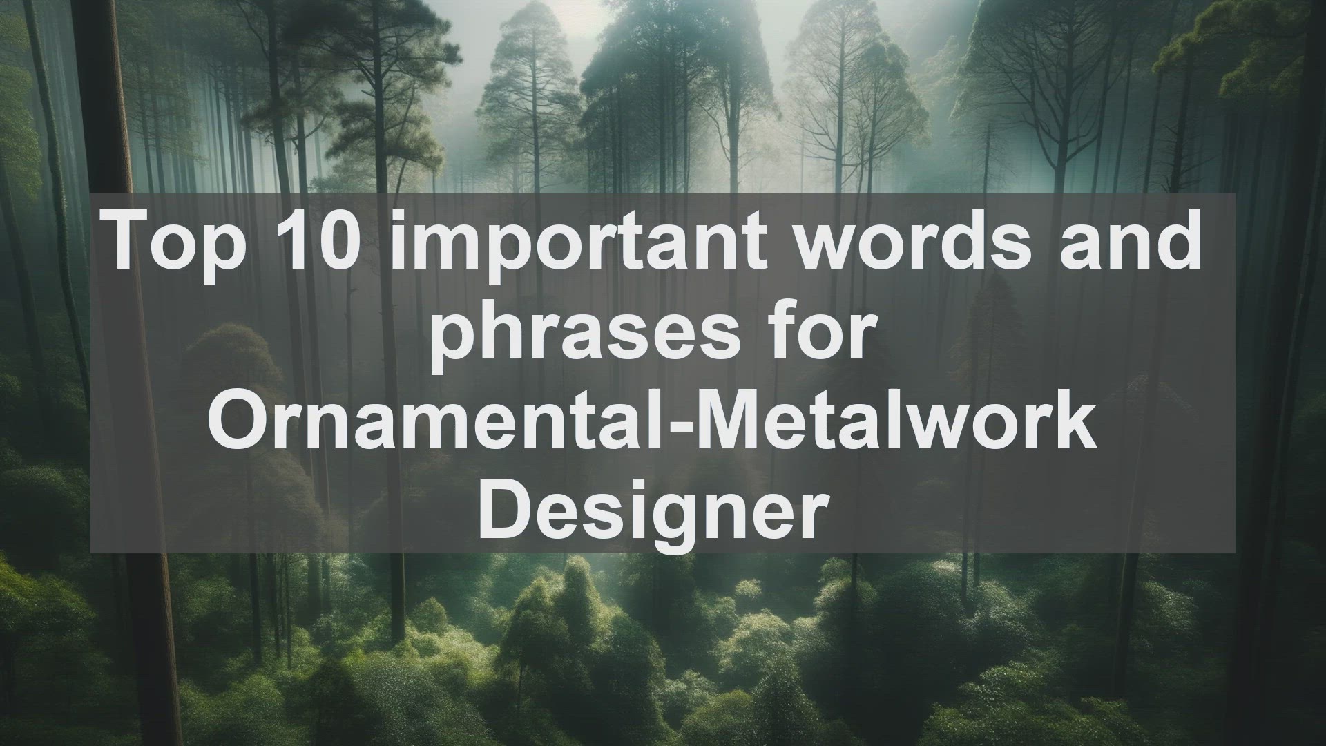 'Video thumbnail for Top 10 important words and phrases for OrnamentalMetalwork Designer'
