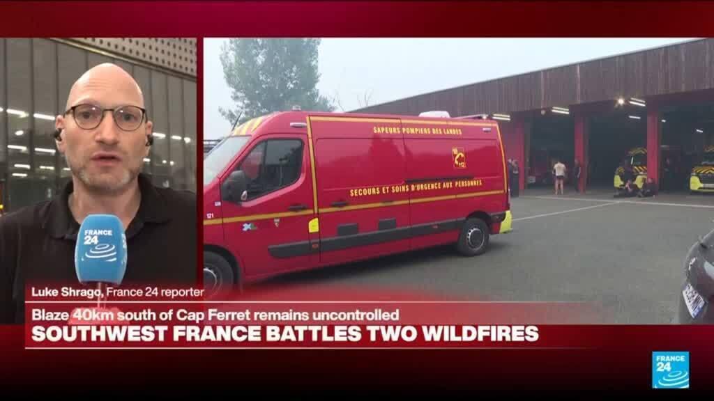 Video thumbnail for 'The problem has been extremely high winds': Wildfires sweep through southwest France