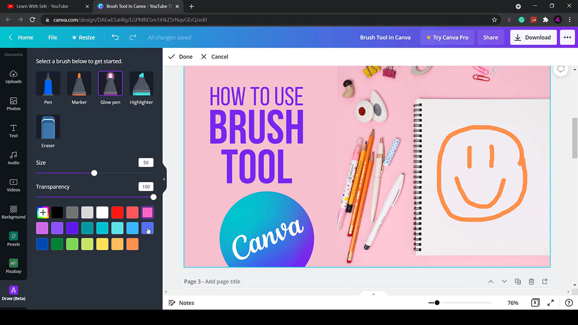 'Video thumbnail for HOW TO DRAW IN CANVA (NEW FREE-HAND BRUSH TOOL)'
