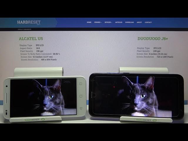 Video thumbnail for Display Comparison of Alcatel U5 vs DuoDuoGo J6+ - Screen Effects Checkup