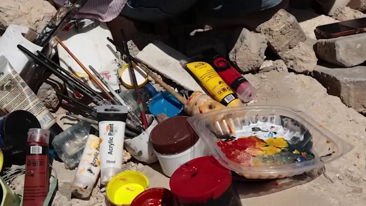 Video thumbnail for Palestine: Gaza graffiti artists turn war ruins into canvases of memory.