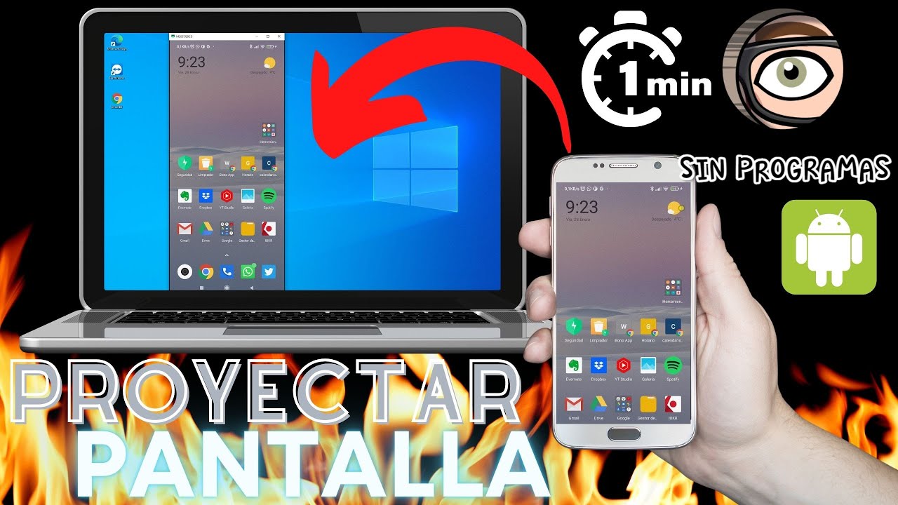 Video thumbnail for Cómo proyectar el móvil en PC ▶️ Mirror Screen 【𝗣𝗢𝗥 𝗨𝗦𝗕】【NO ROOT】【NO HDMI】