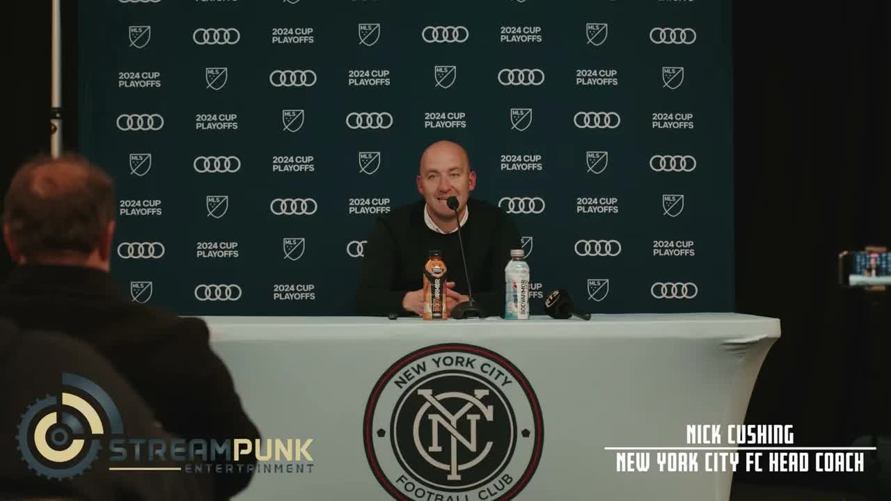 Video thumbnail for NYCFC's Nick Cushing 2024 Playoffs Press Conference
