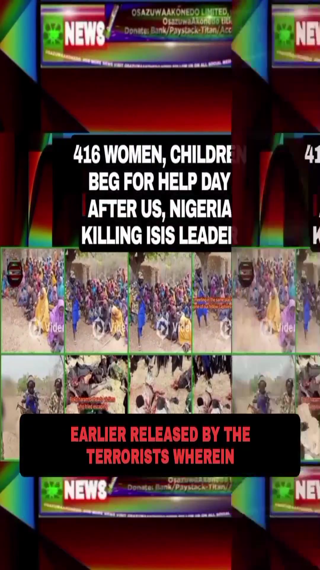 Video thumbnail for 416 Women, Children Beg For Help Day After US, Nigeria Killing ISIS Leader
