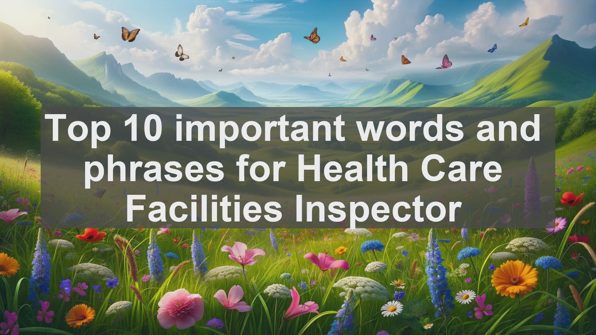 'Video thumbnail for Top 10 important words and phrases for Health Care Facilities Inspector'