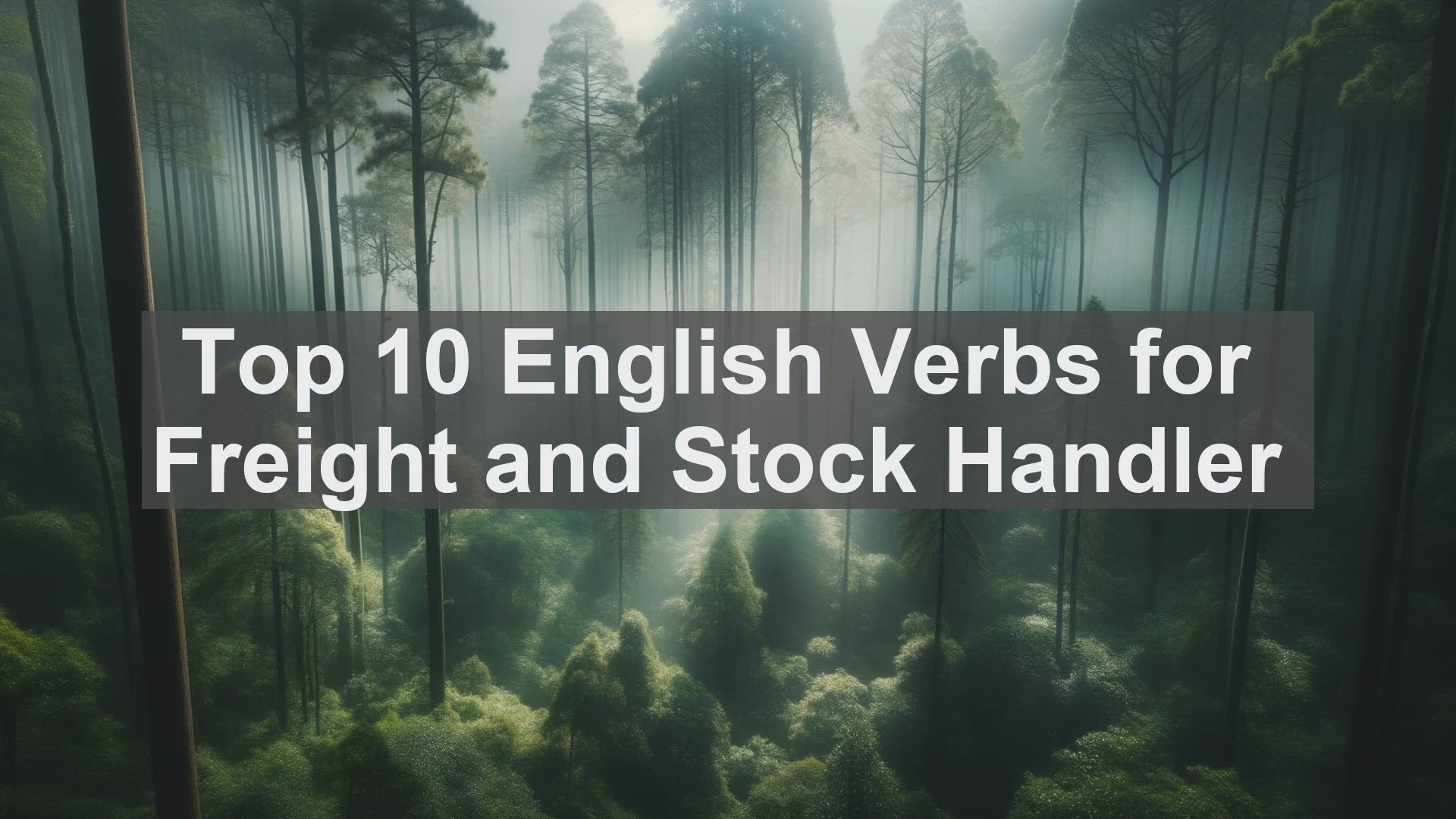 'Video thumbnail for Top 10 English Verbs for Freight and Stock Handler'