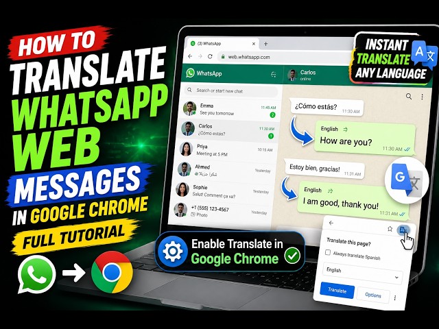 Video thumbnail for How to Translate WhatsApp Web Messages in Google Chrome Full Tutorial