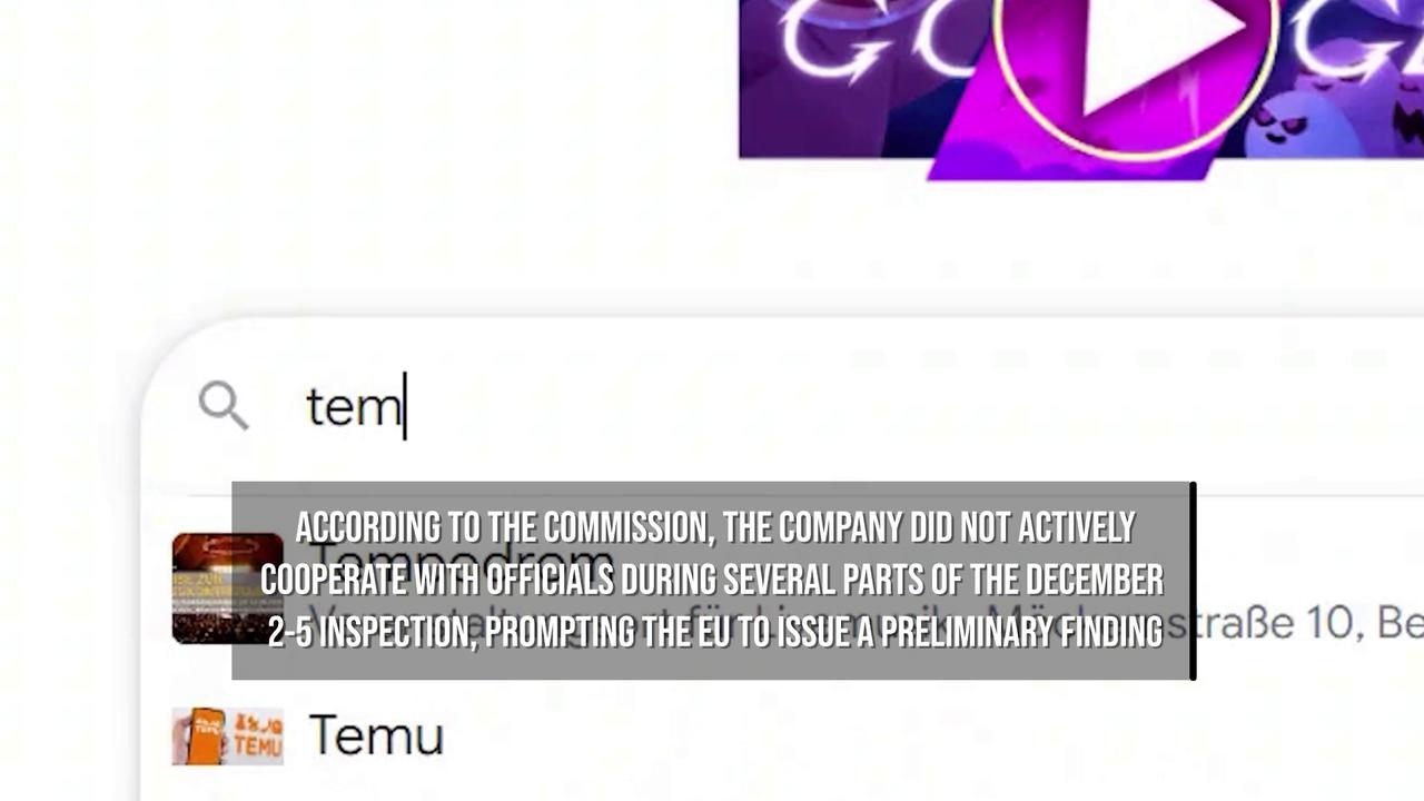 Video thumbnail for EU Accuses Temu of Failing to Cooperate During Headquarters Raid.
