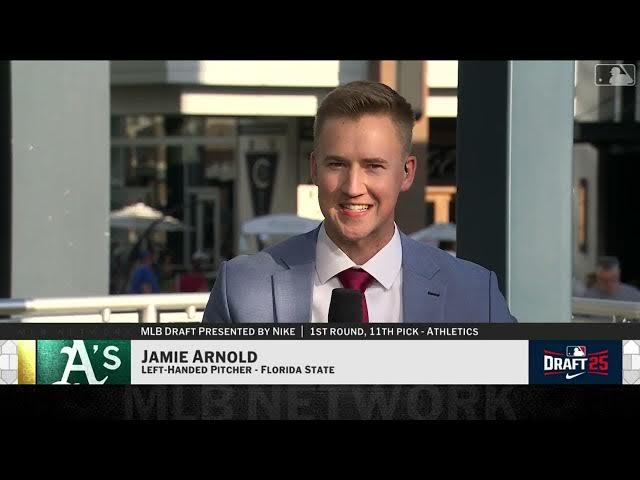 Video thumbnail for Athletics Select Jamie Arnold with No. 11 Pick in 2025 MLB Draft!