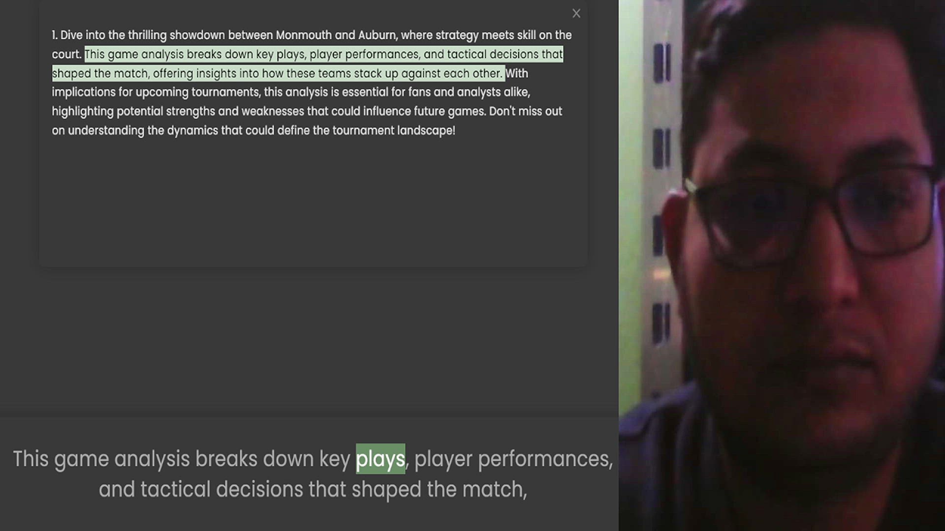 Video thumbnail for 1. Dive into the thrilling showdown between Monmouth and Auburn, where strategy meets skill on the court. This game analysis breaks down key plays, player performances, and tactical decisions that shaped the match, offering insights into