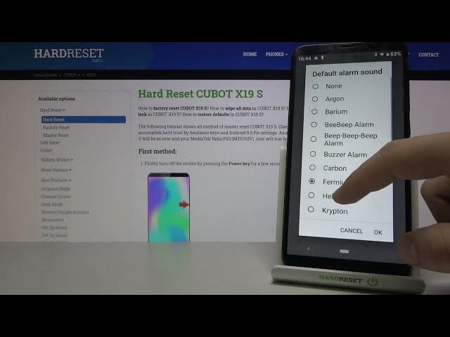 Video thumbnail for Alarm Tones on  CUBOT X19 S – Available Sounds of Alarms
