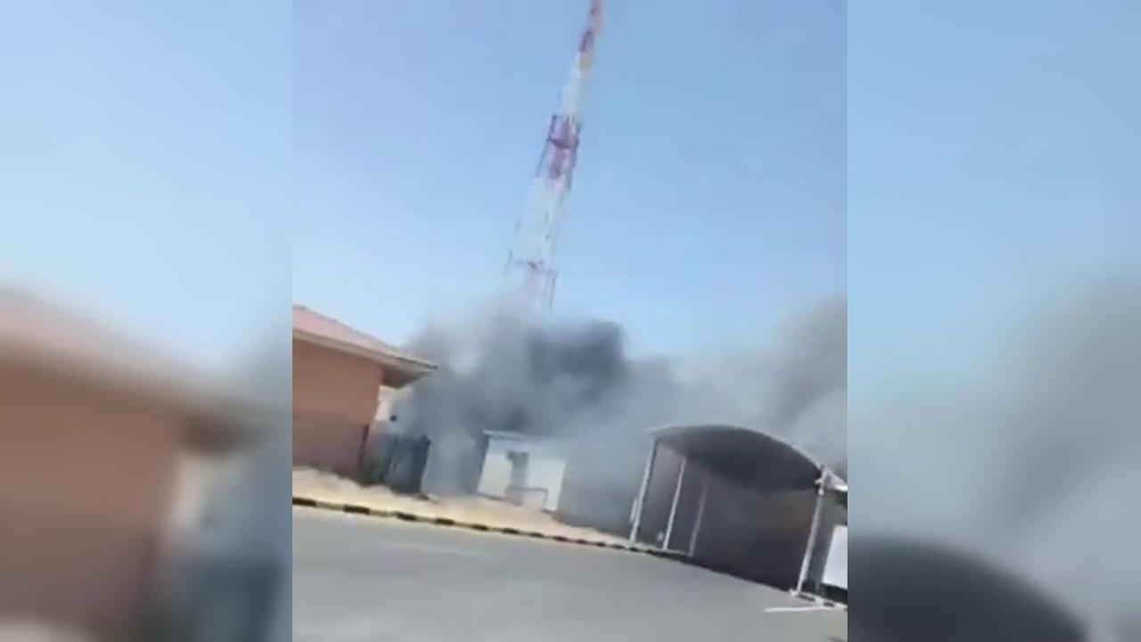 Video thumbnail for Kuwait: Iranian Drone Strike Causes Fires at Kuwait–Iraq Crossing.